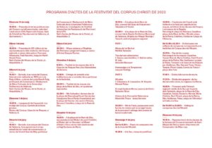 Programa de actos del Corpus 2023